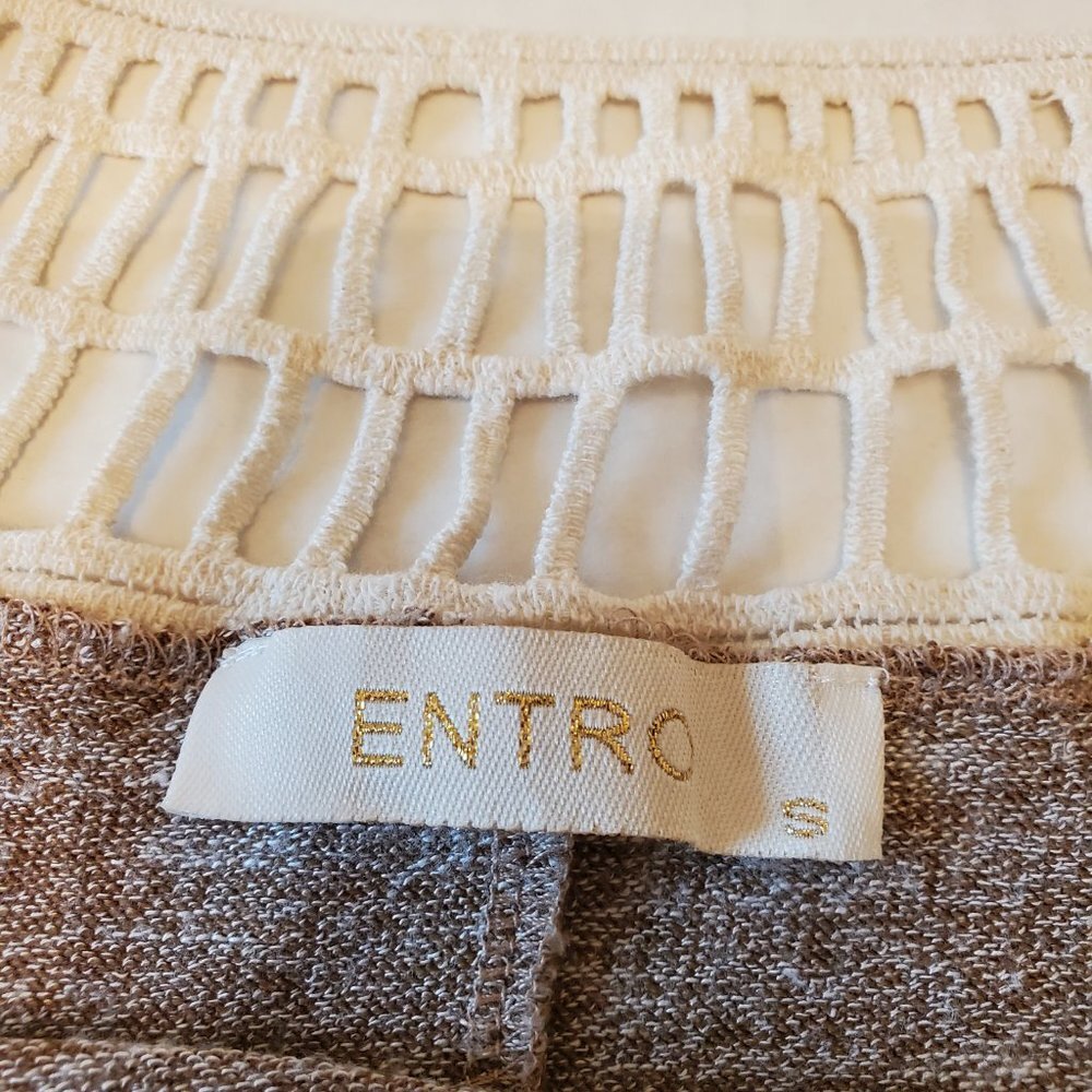 Entro Fringe High Low Hem Open Weave Pullover Long Sleeve Blouse Small - Picture 11 of 16